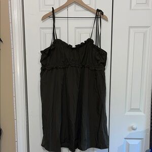 SHEIN Green Ruffle Midi Dress